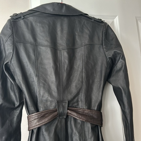 Cole Haan Short Trench Lambskin Doubke Breasted With Belt - Picture 10 of 10
